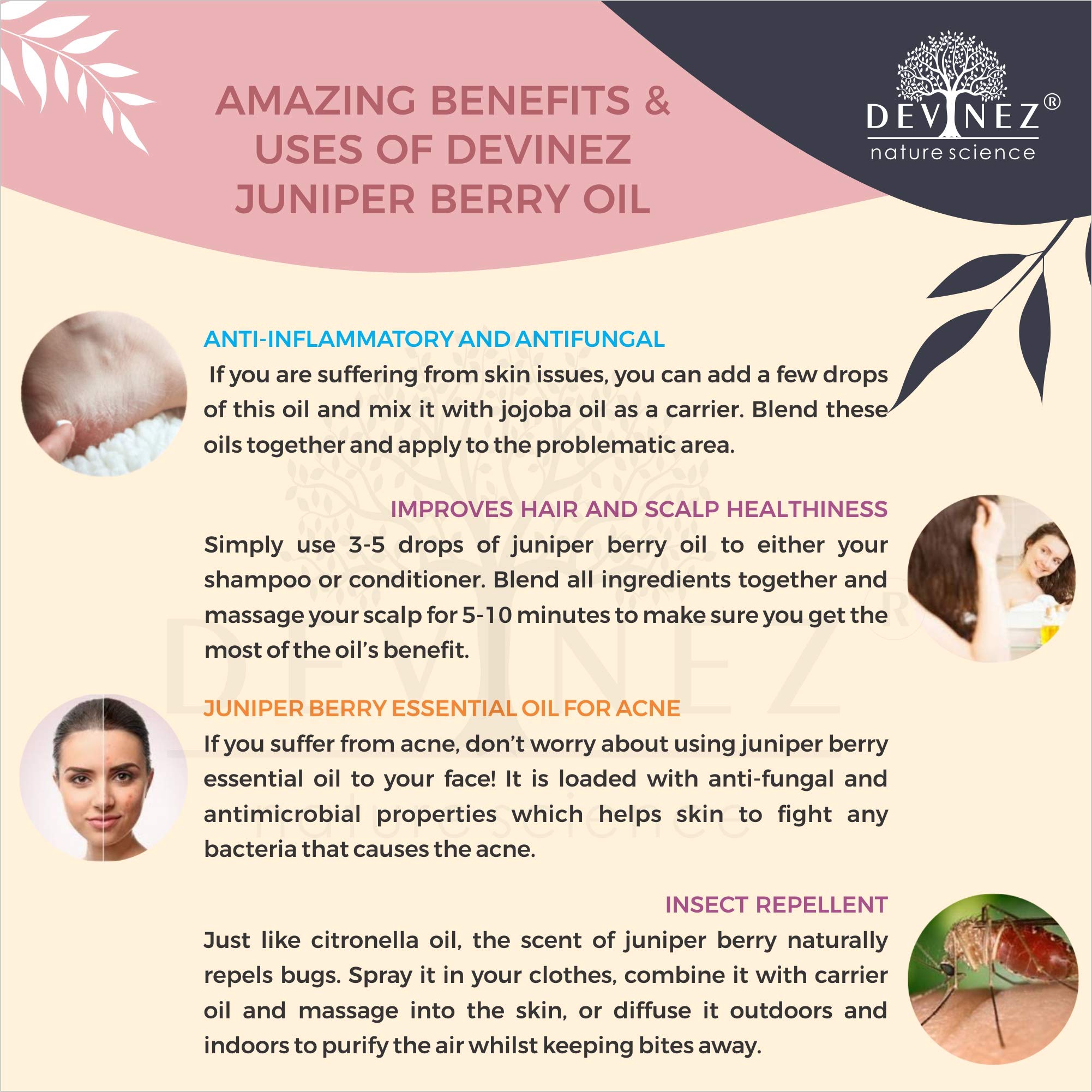 **Juniper Berry Essential Oil 50ml - 100% Pure, Natural, Undiluted & Therapeutic Grade - NABL & IFRA Certified - Glass Bottle - For Skin Care, Acne, Anti-Aging, Hair & Scalp Health - Natural Antiseptic & Skin Toner - Perfect for Aromatherapy, Massage & DIY Beauty Recipes**
