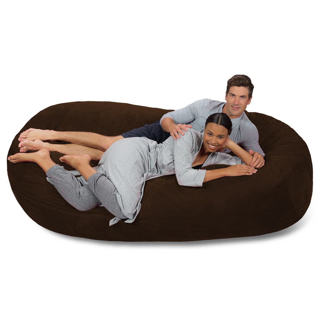 Comfy Sacks Memory Foam Bean Bag Chair - Chocolate Micro Suede | Ultra Soft & Ergonomic Lounge Chair for Adults & Teens | Perfect for Gaming, Movie Nights & Dorm Room Decor