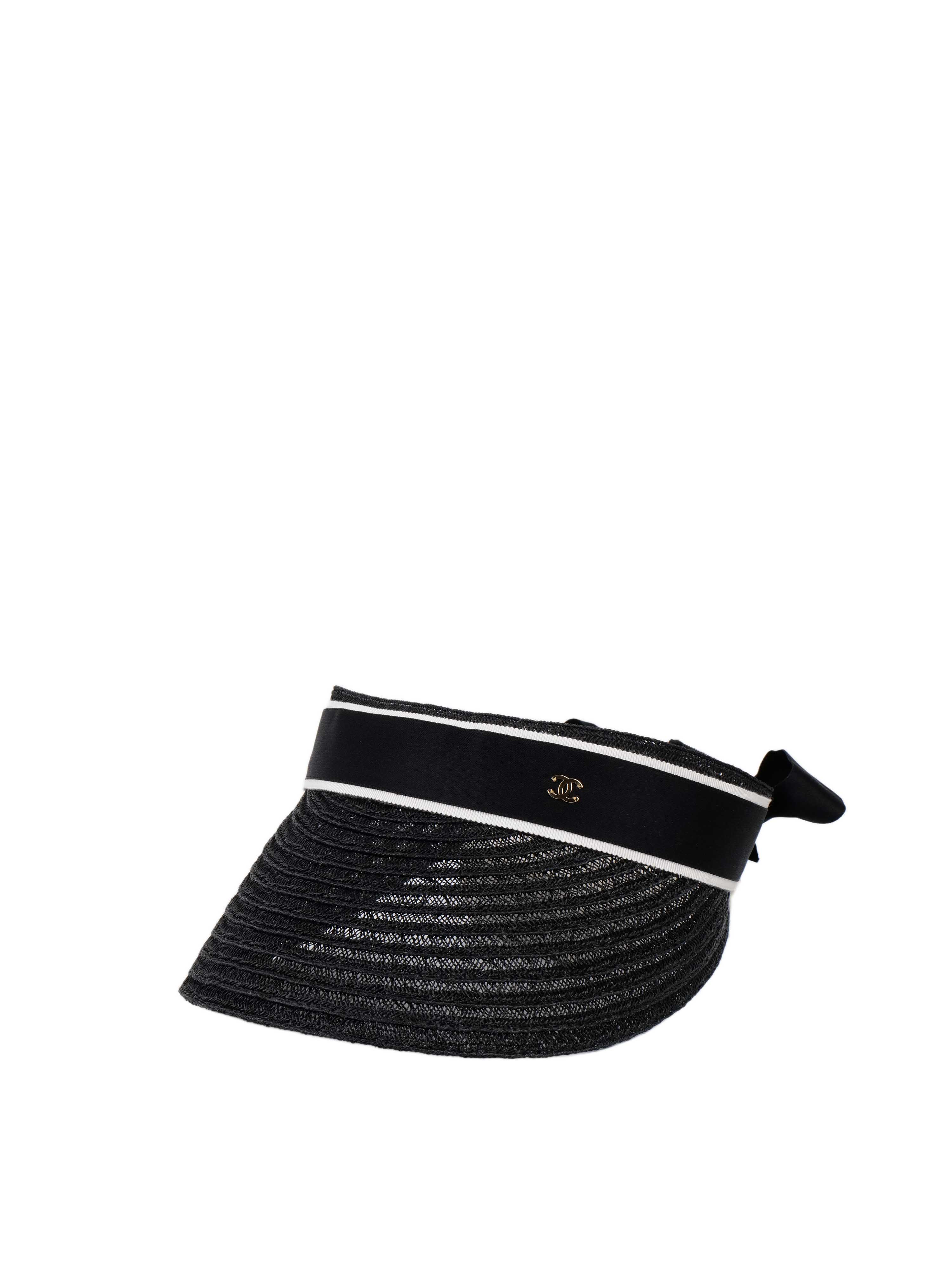 Chanel Black Sun Visor Hat for Women - UV Protection Summer Outdoor Sports Accessories | Perfect for Golf, Tennis, Beach & Driving