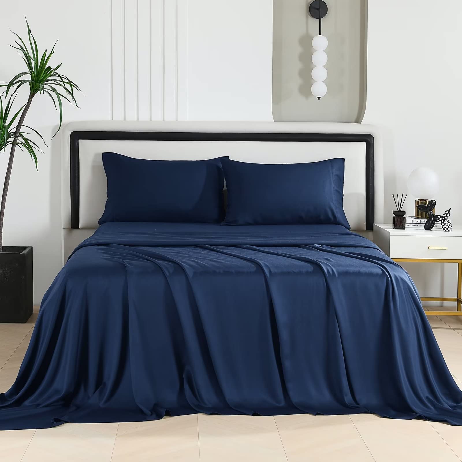 100% Organic Bamboo King Size Sheet Set - Ultra Soft & Cooling All-Season Bed Sheets with 16