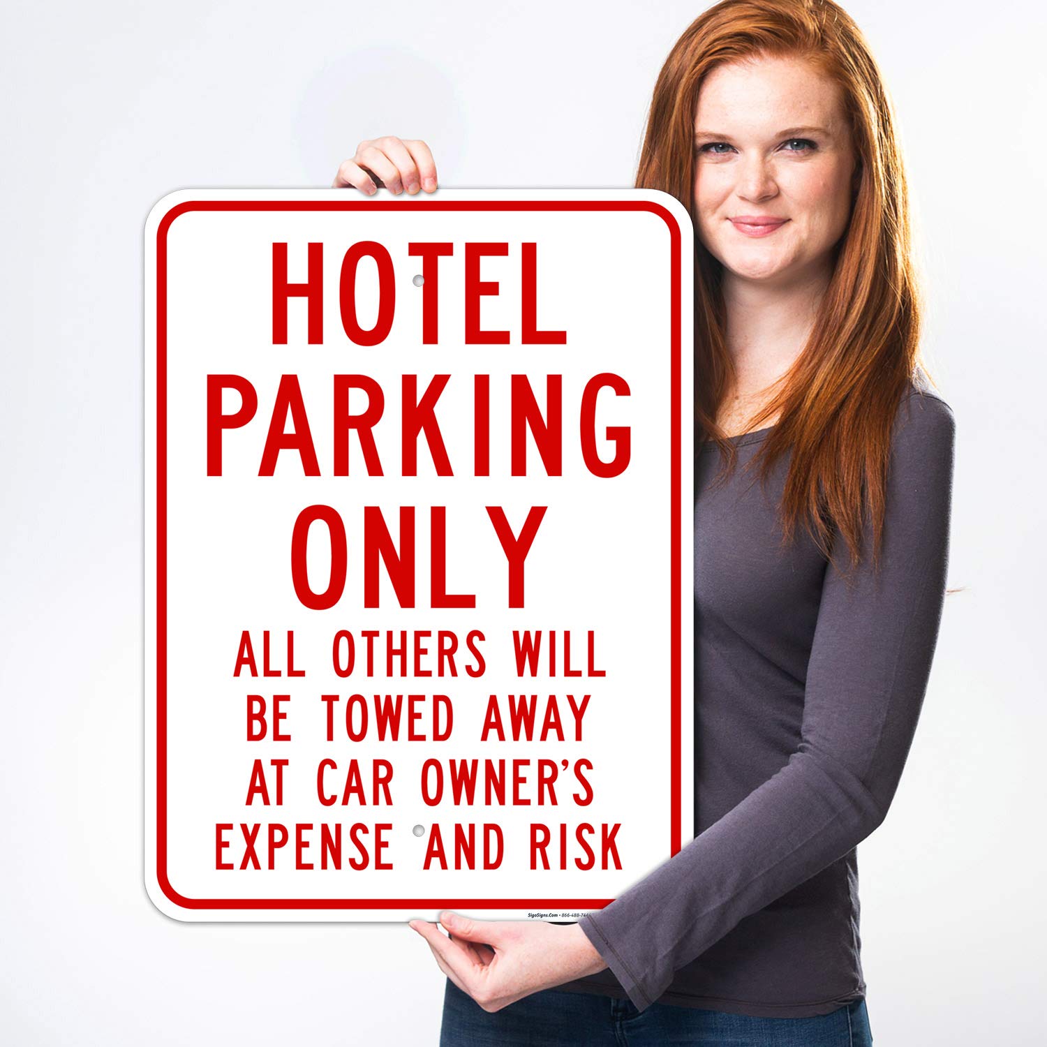 Hotel Parking Only - Other Vehicles Will Be Towed Sign | 18x24 Inches | Rust-Free .063 Aluminum | Fade-Resistant | Easy Mounting | Indoor/Outdoor Use | Made in USA | Perfect for Hotels, Restaurants & Private Parking Enforcement