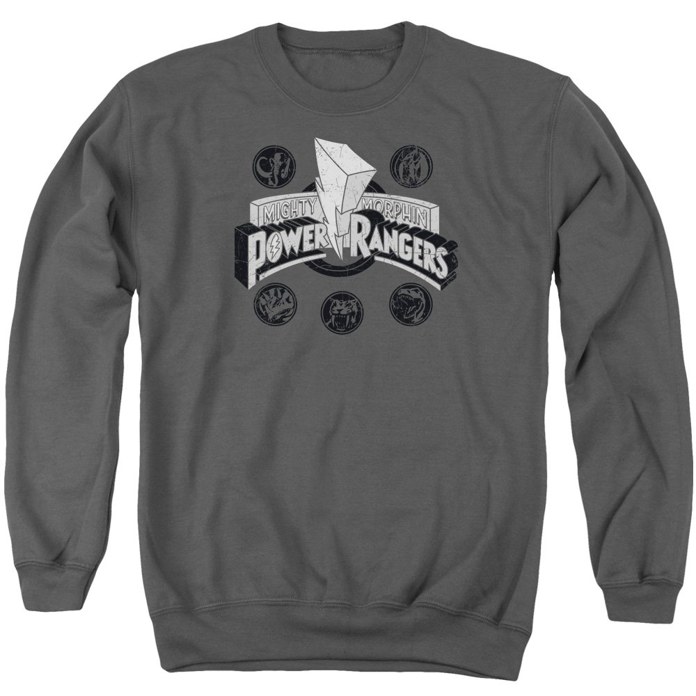 Power Rangers Power Coins Unisex Sweatshirt for Adults - Casual Crewneck Pullover for Men & Women - Perfect for Cosplay, Halloween & Everyday Wear