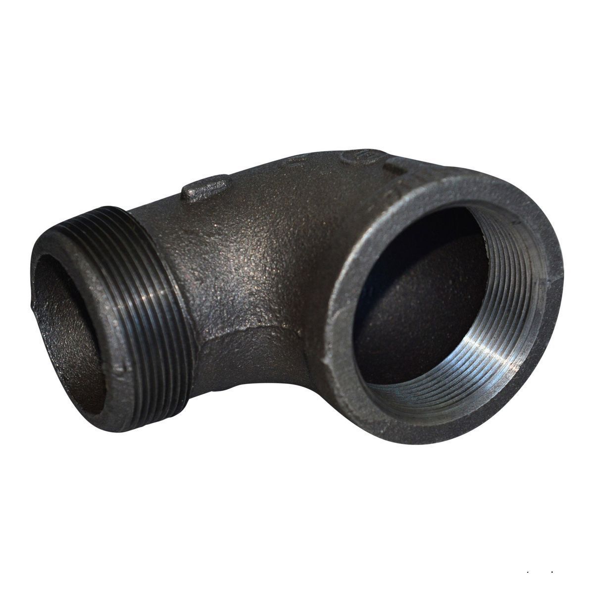 90 Degree Street Elbow - 1/2 Inch NPT Threaded Fitting - Malleable Iron Pipe Connector for Plumbing, HVAC, and Industrial Applications