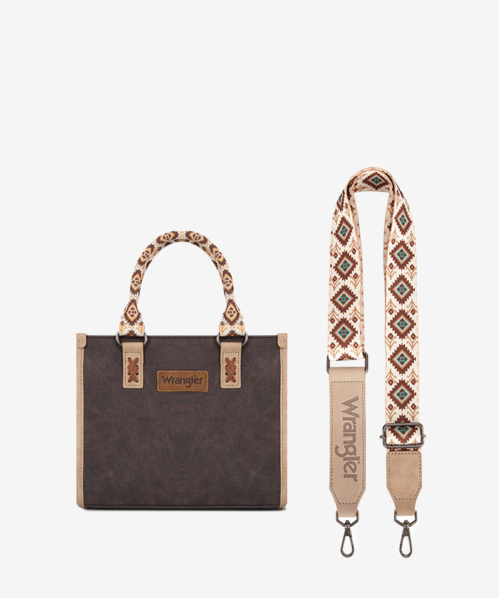 Wrangler Aztec Print Tote Bag for Women - Stylish & Durable Cotton Shoulder Bag - Perfect for Shopping, Beach, Work & Travel
