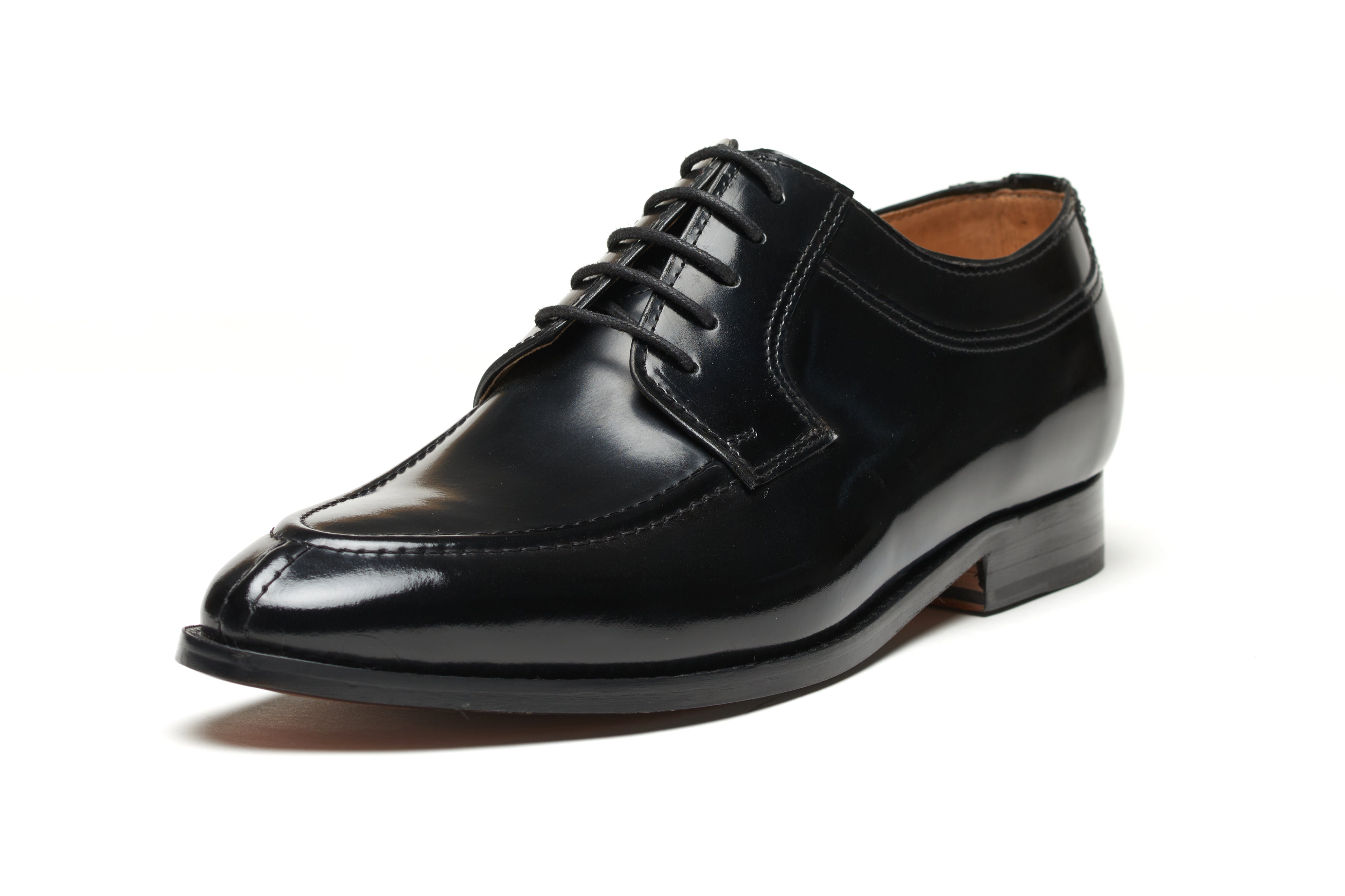 Premium High Gloss Black Split Toe Derby Shoes - Elegant Men's Dress Shoes for Business, Formal Events & Special Occasions