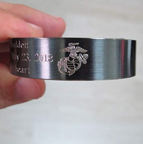 Custom Sterling Silver Military Pilot Cuff Bracelet - Personalized USAF Air Force Gift for Men, Deployment & KIA Memorial - Perfect for Veterans, Airmen & Fighter Jet Enthusiasts | Ideal for Military Appreciation, Memorial Services & Special Occasions