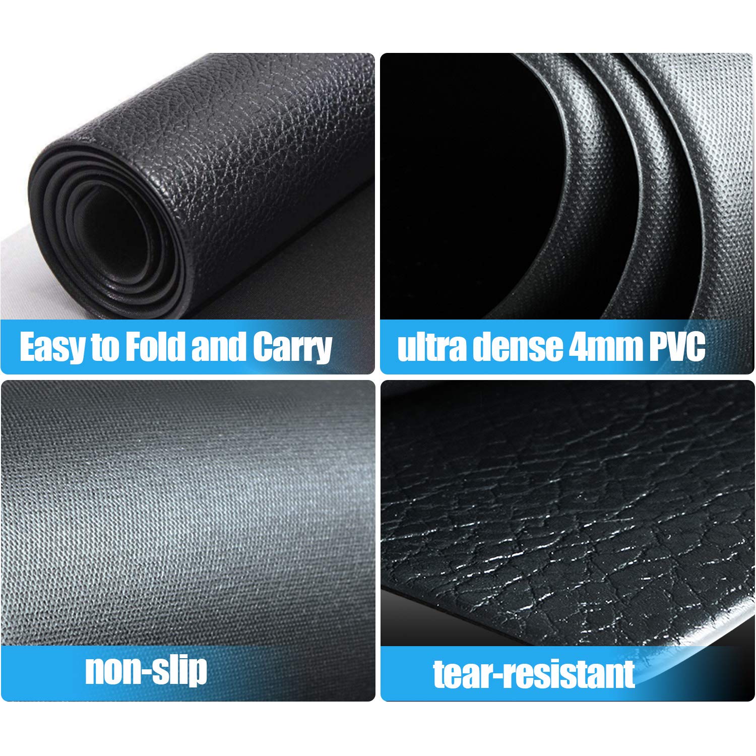 Premium Bike Mat for Indoor Cycling & Exercise Bikes - Non-Slip Floor Protection Mat for Peloton, Home Gyms & Trainers - Perfect for Hardwood Floors & Carpets