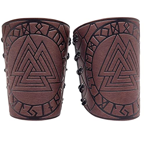 Odin Valknut Bracers-brown(2pcs)