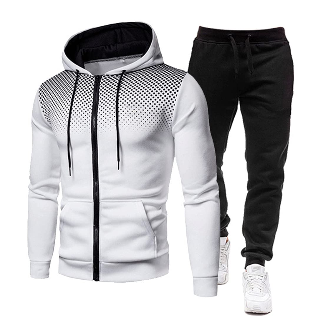 Kteret Men's Autumn Winter Hoodie and Pants Set - Harajuku Style Sportswear, Casual Sweatshirt Tracksuit for Gym, Running & Streetwear Fashion