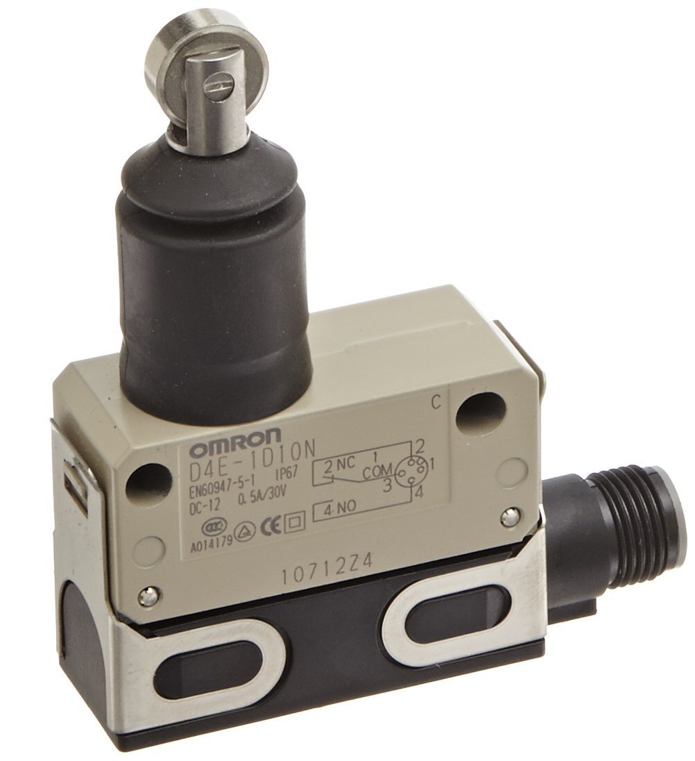 Omron D4E-1D10N Slim Sealed Limit Switch - 1A 30VDC, Roller Plunger, One-Touch Connector | Industrial Automation, Machinery Safety, Robotics & CNC Equipment