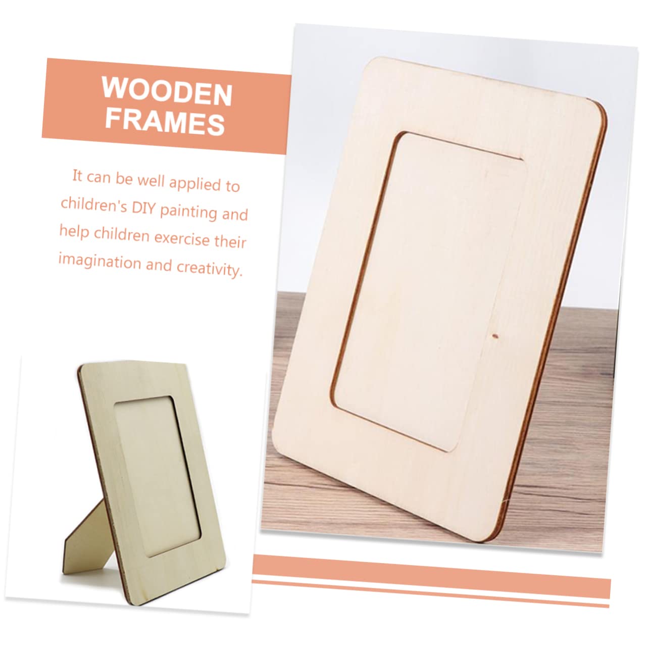 **iFundom 12-Piece Unfinished Wooden Picture Frames for Kids - DIY Craft Photo Frames for Home Decor, School Projects & Gift Giving**