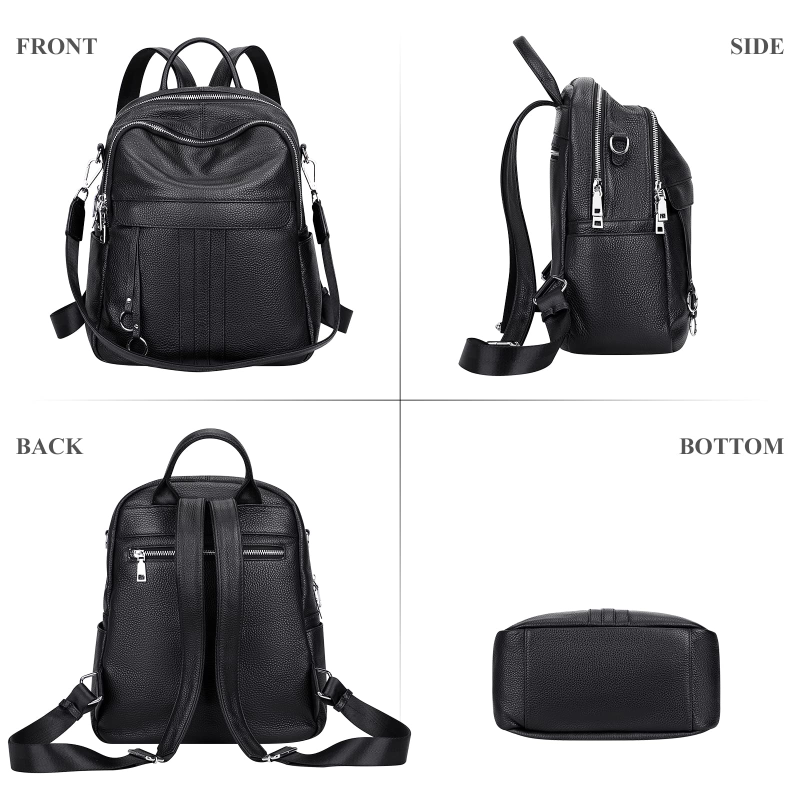 ALTOSY Genuine Leather Backpack for Women - Convertible Shoulder Bag & Purse - Stylish & Durable - Perfect for Work, Travel & Daily Use