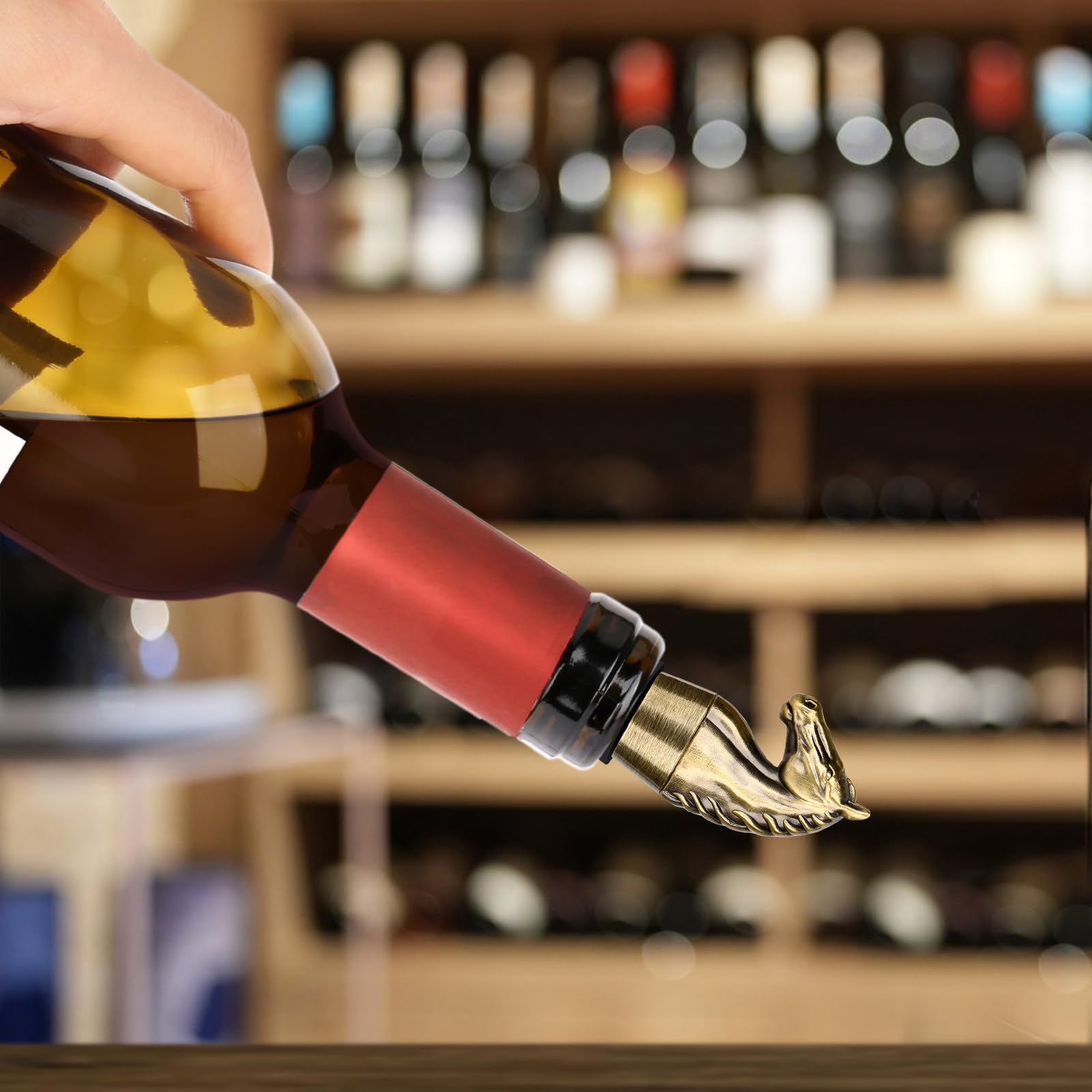 Premium Bronze Horse Head Wine Stopper - Elegant Wine Bottle Stopper for Champagne & Liquor - Unique Birthday Gift for Men & Women (Includes Gift Box) - Perfect for Wine Lovers, Housewarming Parties & Holiday Gifts