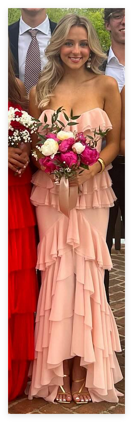 Elegant Pink Mermaid Maxi Long Party Prom Dresses for Women, Evening Gowns with Beading - Perfect for Prom Night, Homecoming, Wedding & Special Occasions