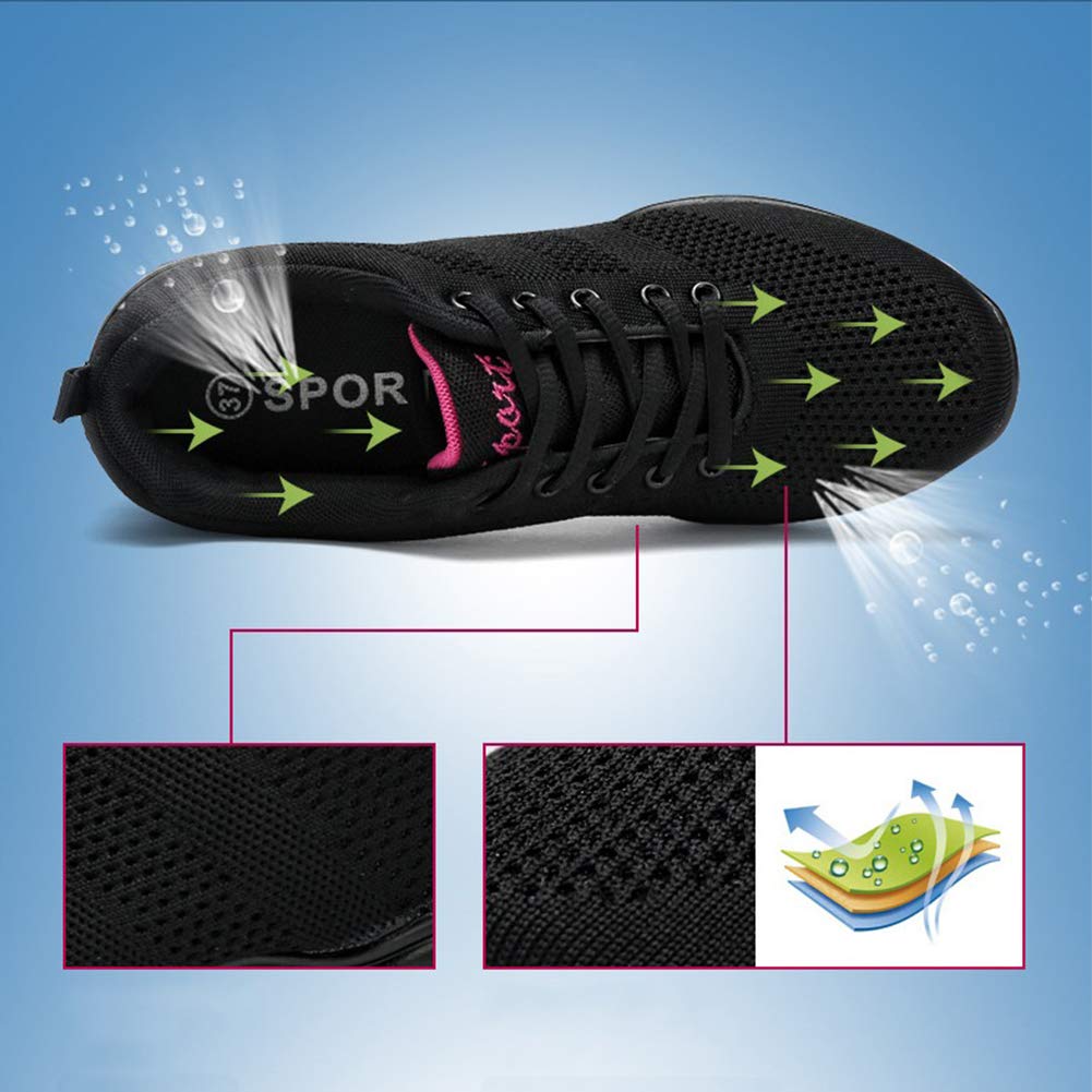 Women's Mesh Split Sole Jazz Dance Sneakers - Breathable Lace-Up Ballroom & Fitness Shoes for Ladies | Perfect for Latin, Salsa, Ballet & Dance Classes
