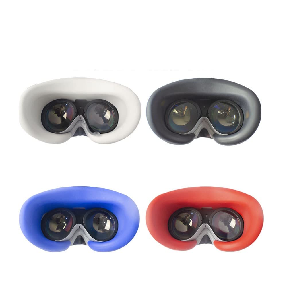 PICO 4 VR Face Cover - Soft Silicone VR Headset Replacement Pad, Anti-Leak Facial Interface with Thickened Cushion for Enhanced Comfort (Black) - Perfect for VR Gaming, Fitness & Virtual Reality Experiences