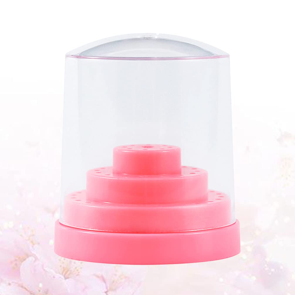 48-Slot Nail Drill Bit Holder Stand - Pink & Multicolor Manicure Organizer Box for Storage & Display | Perfect for Salon, Nail Techs & DIY Nail Art at Home