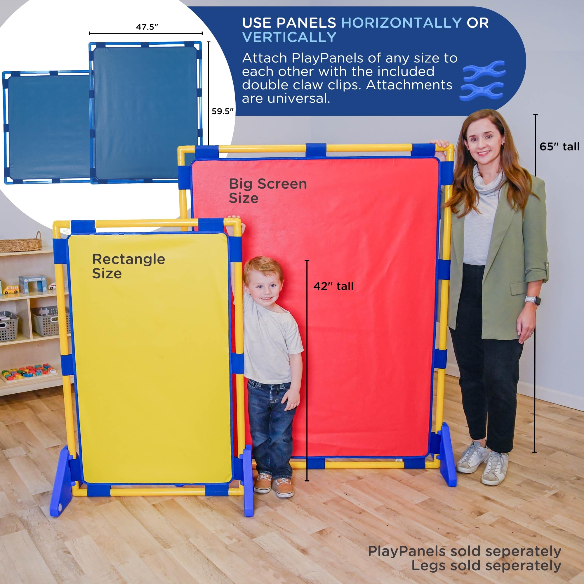 Children's Factory Big Screen PlayPanel - Kids Room Divider & Classroom Privacy Screen for Play Areas, Daycares & Homeschooling | Durable Deep Water Design for Creative Play Spaces