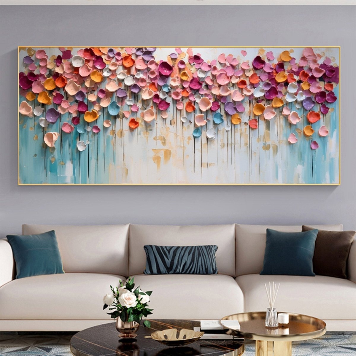 Field of Poppies Wall Art - Vibrant Floral Canvas Painting for Home Decor | Perfect for Living Room, Bedroom & Office