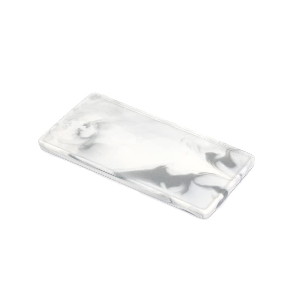 Non-Slip Ceramic Rectangle Vanity Tray - Marble Style Bathroom Organizer for Jewelry, Soap, Perfume & Cosmetics | Makeup Tray, Bathtub Tray & Dresser Decor | Perfect for Spa Days, Gift Giving & Home Organization