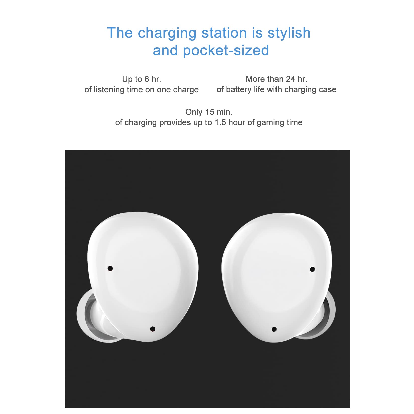 W7s Wireless Low Latency Bluetooth Earbuds with Touch Control, Built-in Mic & Clear Sound - IPX7 Waterproof, USB-C Charging (White) - Perfect for Gym, Running, Commuting & Workouts