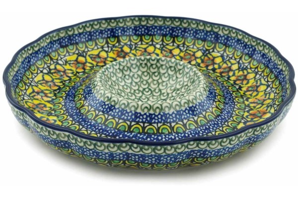 10-Piece Chip and Dip Platter Set - Elegant Turkish Floral Design for Parties, Entertaining & Home Decor