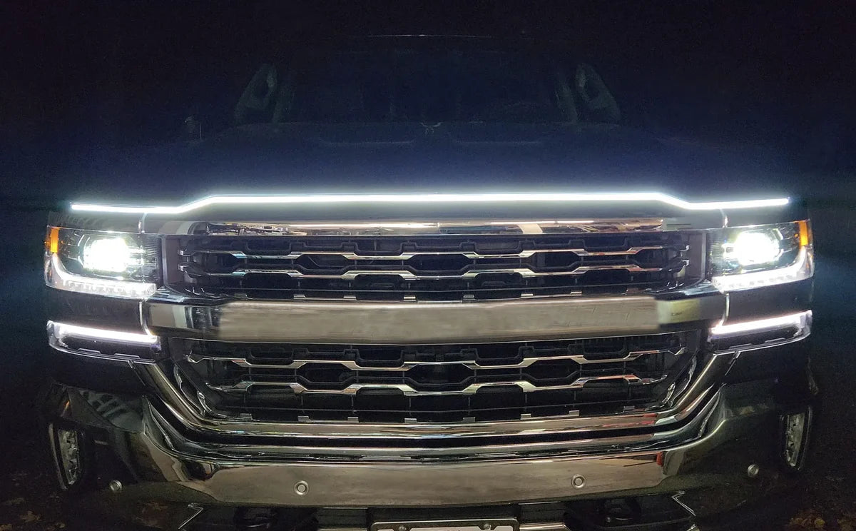 Car Hood LED Strip Light with Cool Startup Sequence - Perfect for Custom Car Lighting & Night Driving
