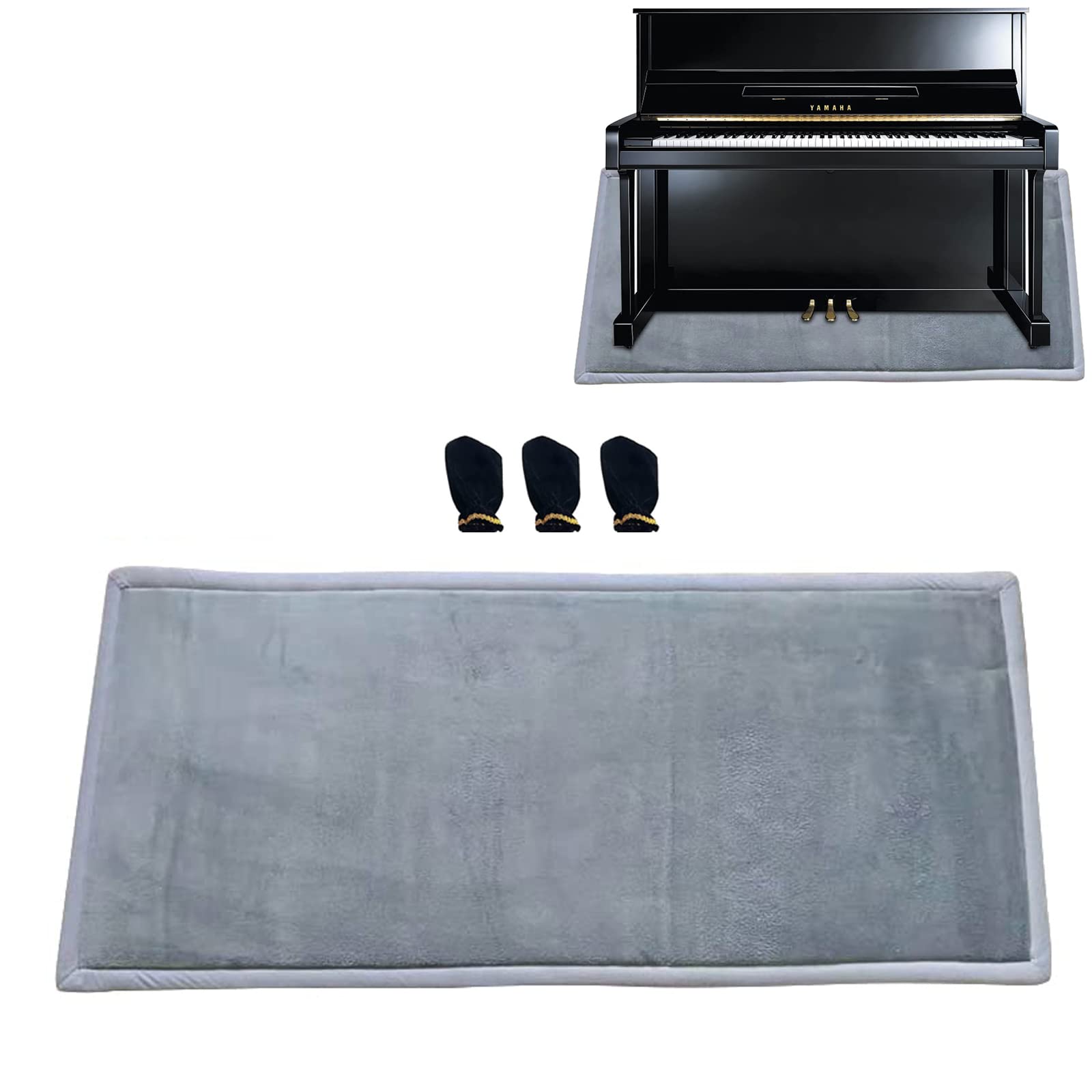 Premium Soundproof Piano Rug - 160x70cm Thick Acoustic Insulation Pad with 3-Pedal Cover for Upright Pianos | Noise Reduction Carpet & Floor Protector | Perfect for Home Studios, Music Rooms & Apartment Living