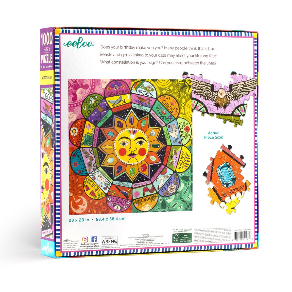 eeBoo Astrology 1000 Piece Jigsaw Puzzle for Adults – Perfect for Relaxation, Meditation & Home Decor