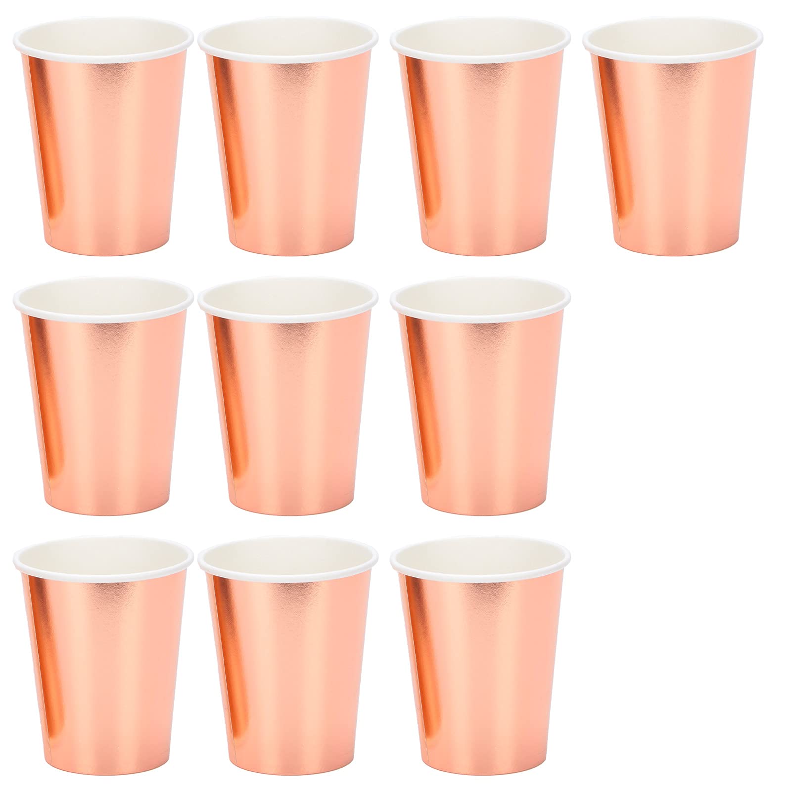 Eco-Friendly Disposable Paper Cups - 20 Pcs Compostable & Recyclable Party Cups for Coffee, Tea, Juice (Rose Gold) | Perfect for Birthday Parties, Weddings, Picnics & Office Events