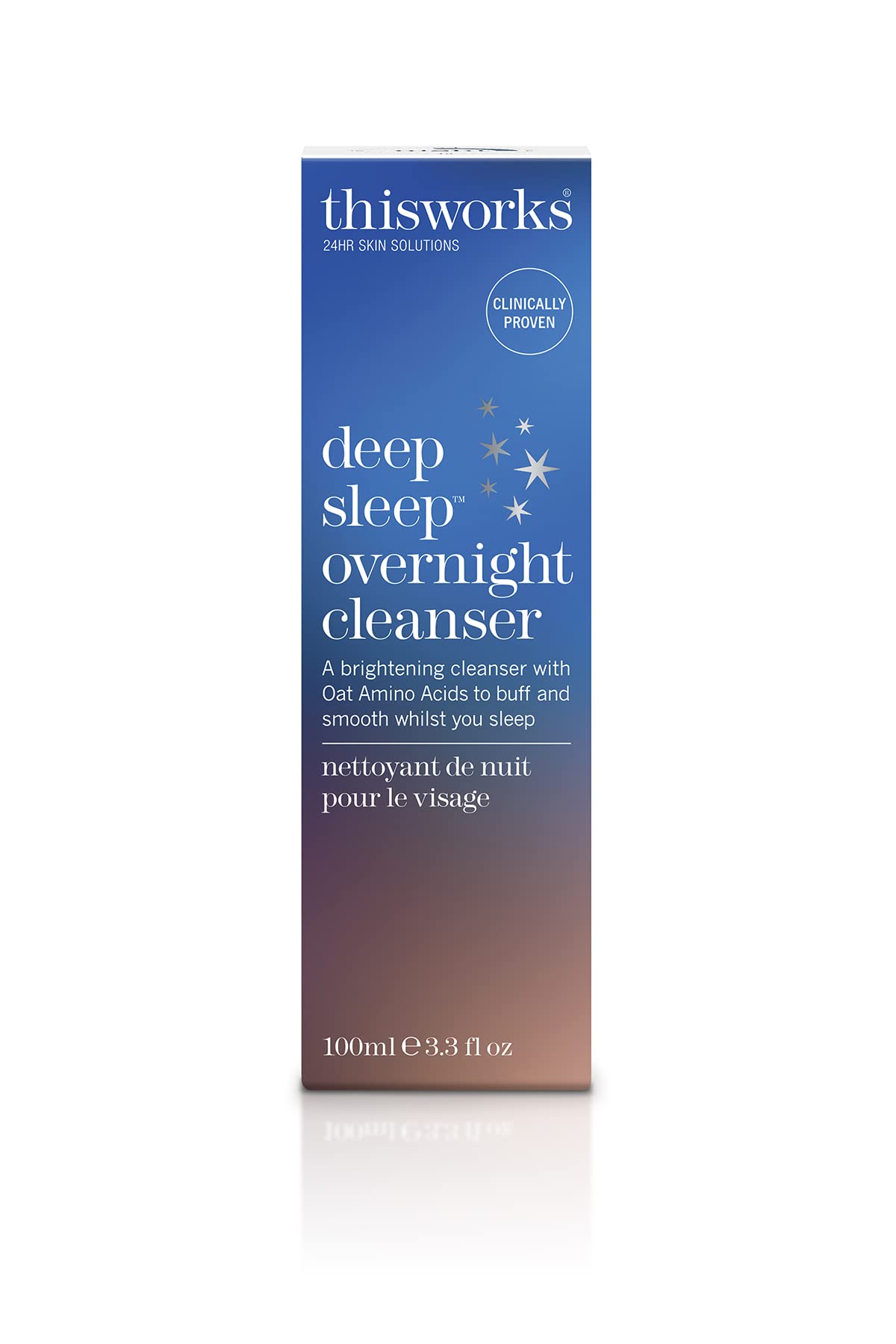 THISWORKS Deep Sleep Overnight Cleanser - Gentle Exfoliating Face Wash with Oat Amino Acids & Hyaluronic Acid for Hydration, 100ml | Nighttime Skincare Routine for Dry & Sensitive Skin