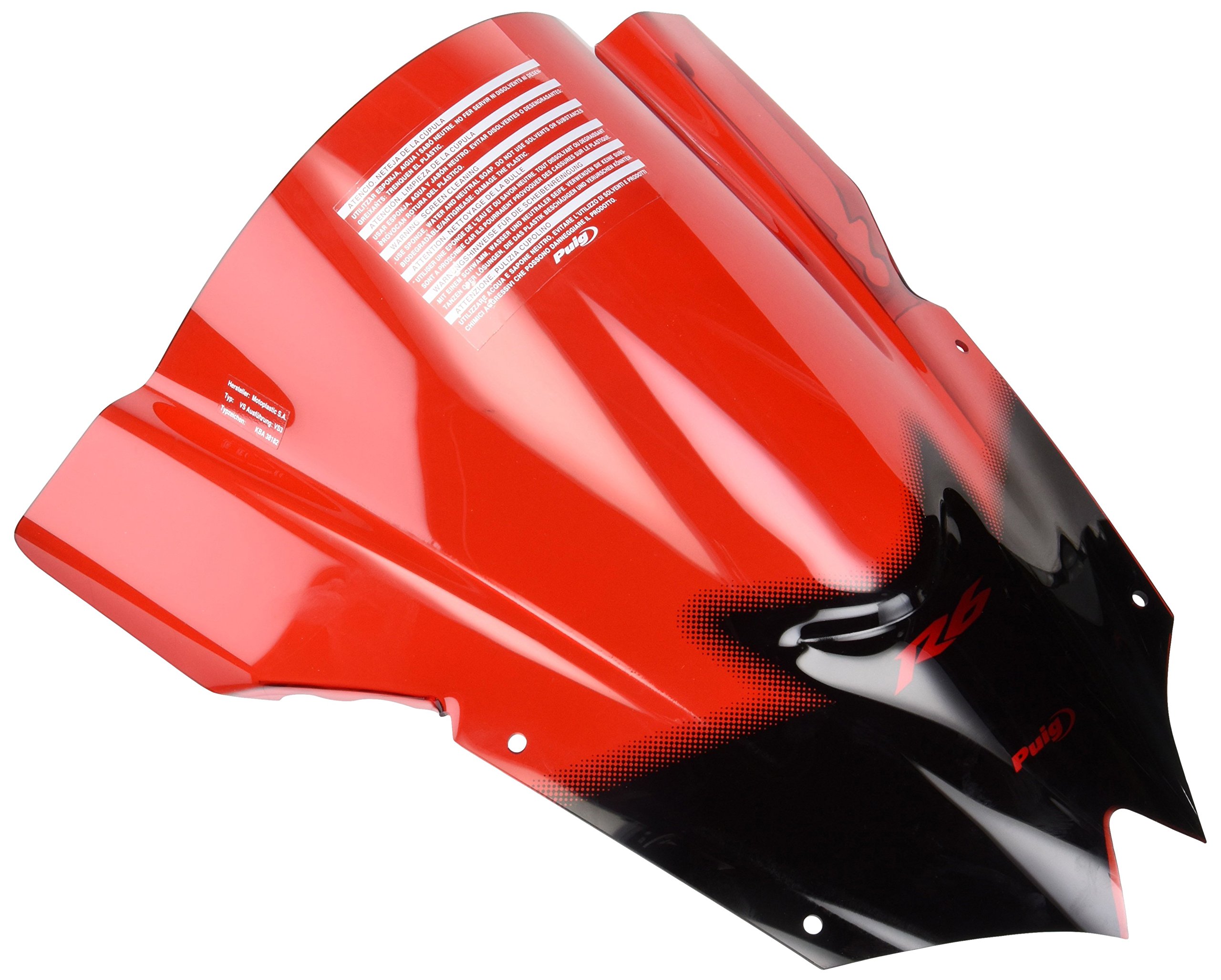 Puig 4635R Red Racing Windshield - High-Performance Motorcycle Windshield for Sport Bikes - Perfect for Racing, Touring, and Highway Riding