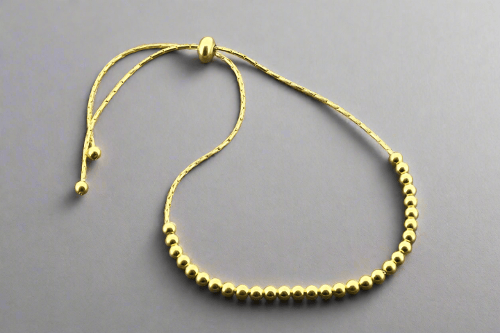 22K Gold Over Silver Multi-Round Bead Bracelet - Elegant Stackable Jewelry for Women, Perfect for Everyday Wear & Special Occasions