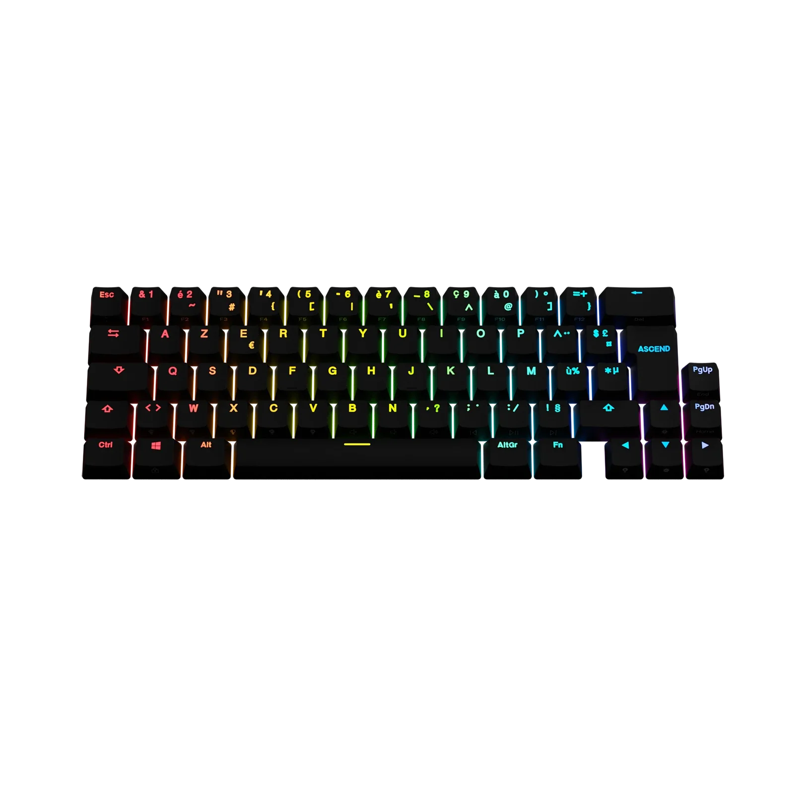 Backlit Black FR Keycaps for Mechanical Keyboards - Perfect for Gaming, Typing & Custom Builds