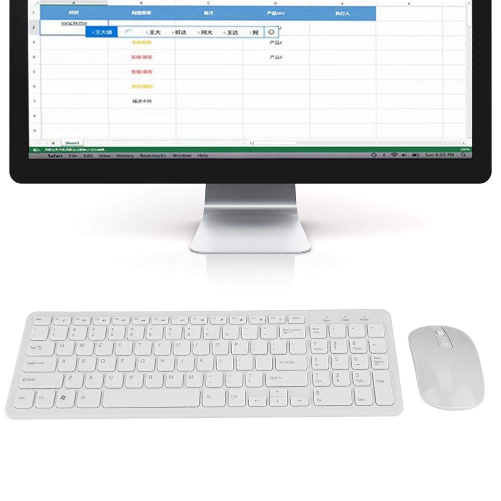 Socobeta 108 Keys Wireless Keyboard and Mouse Combo - 2.4G High Sensitivity No Delay Mechanical Keyboard Set (White) for Office, Gaming, and Home Computer Use