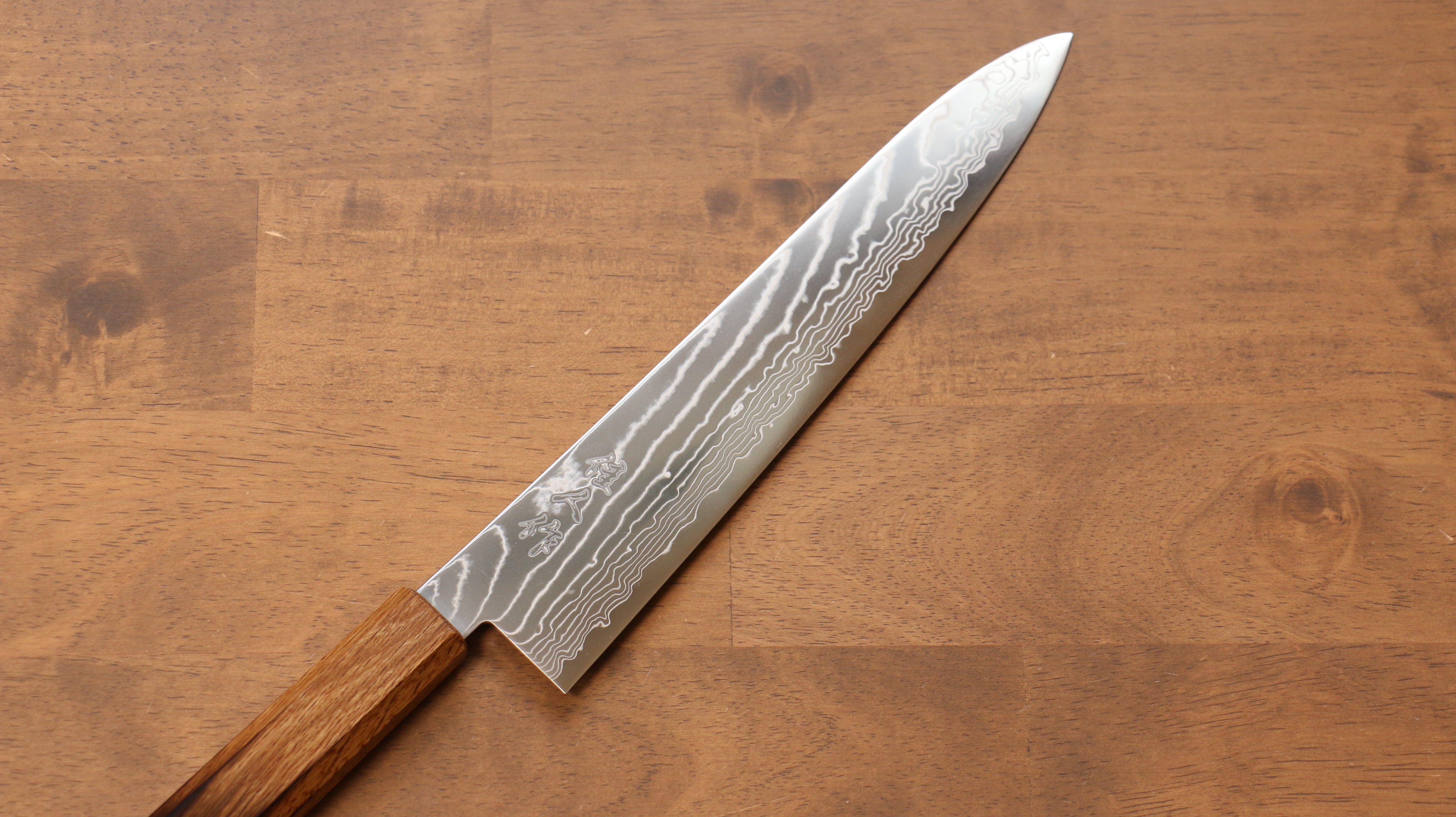 Premium Kajin Cobalt Special Steel Damascus Gyuto Chef Knife 240mm - Japanese Kitchen Knife with Burnt Oak (Mehakkaku) Handle - Perfect for Slicing, Dicing & Precision Cooking in Professional & Home Kitchens