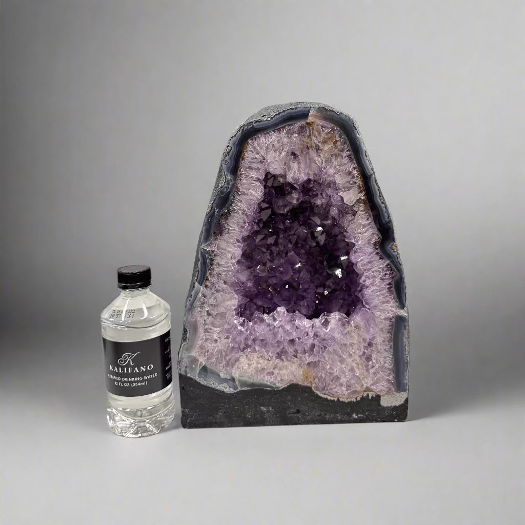 Natural Amethyst Geode Cathedral from Brazil - 11 to 25 lbs Large Purple Crystal Cluster for Home Decor, Meditation & Healing Stone Collection