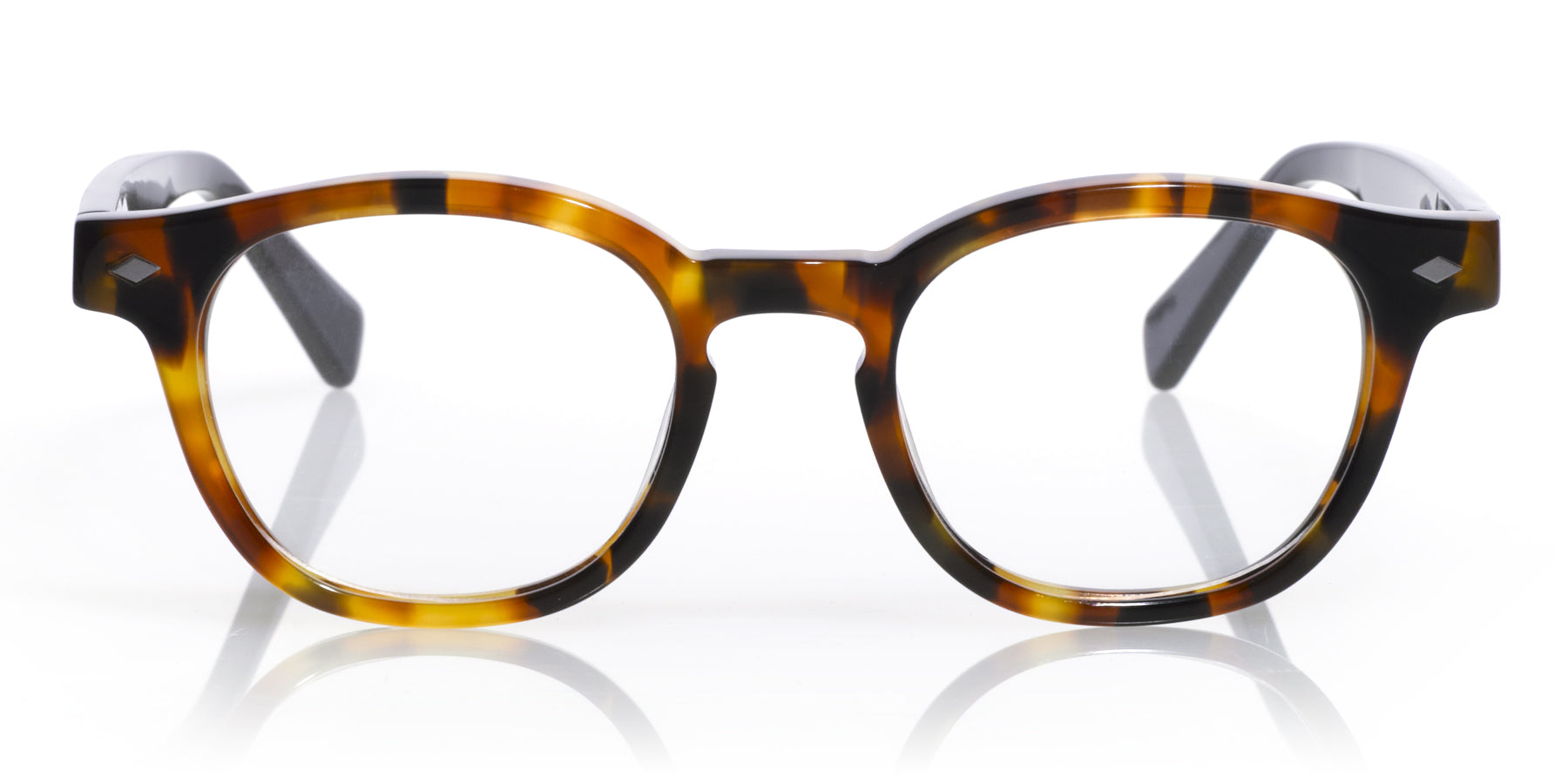 Bitty Witty Color 19 Tortoise Shell Acetate Eyeglass Frames with Black Temples - Lightweight & Stylish Reading Glasses for Women & Men, Perfect for Office, Reading, and Everyday Use