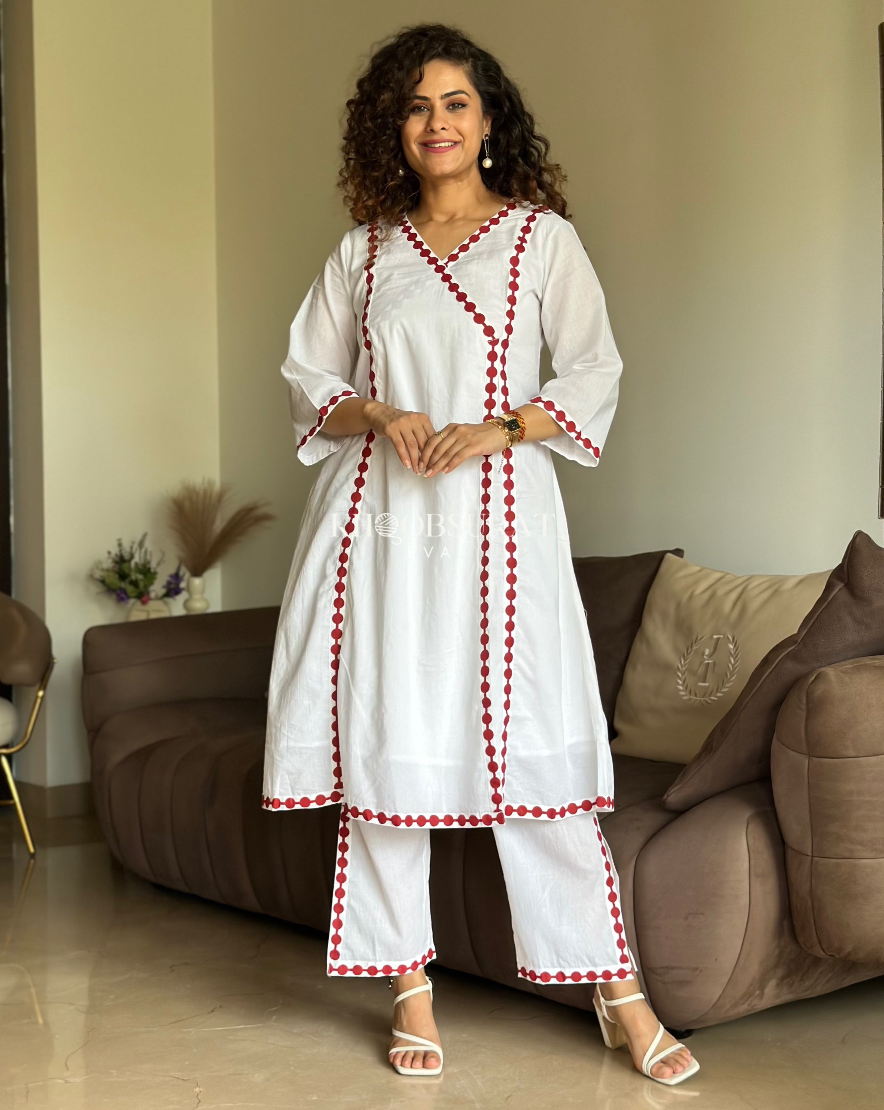 Stylish Layered Cotton Love Kurta Set for Women - Comfortable & Trendy Ethnic Outfit - Perfect for Festivals, Weddings & Casual Wear