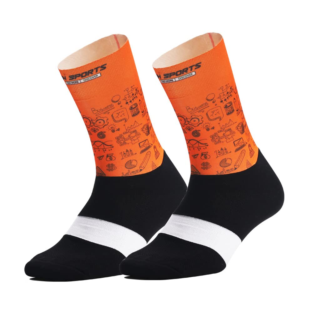 Cycling Socks for Men & Women - Breathable Bike Riding Socks for XC, MTB, BMX - Athletic Ankle Socks in White, Yellow, Blue, Green, Red - Perfect for Road Cycling, Mountain Biking & Indoor Training