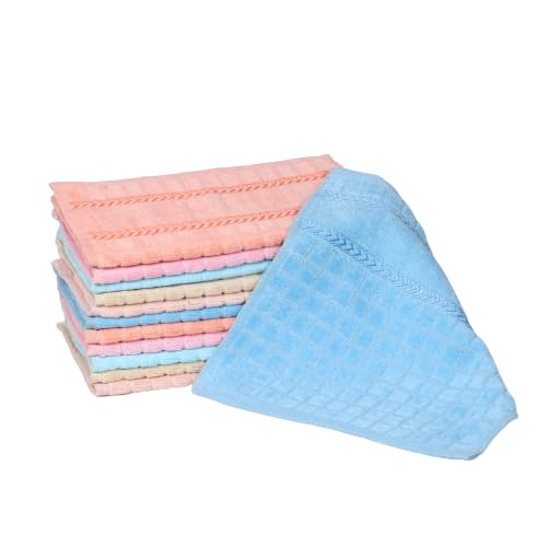 GRGRASP Velvet & Cotton Quick-Dry Facial Towel Set - 12 Pack (10x10 Inches) - Perfect for Skincare, Gym, Travel, and Daily Use