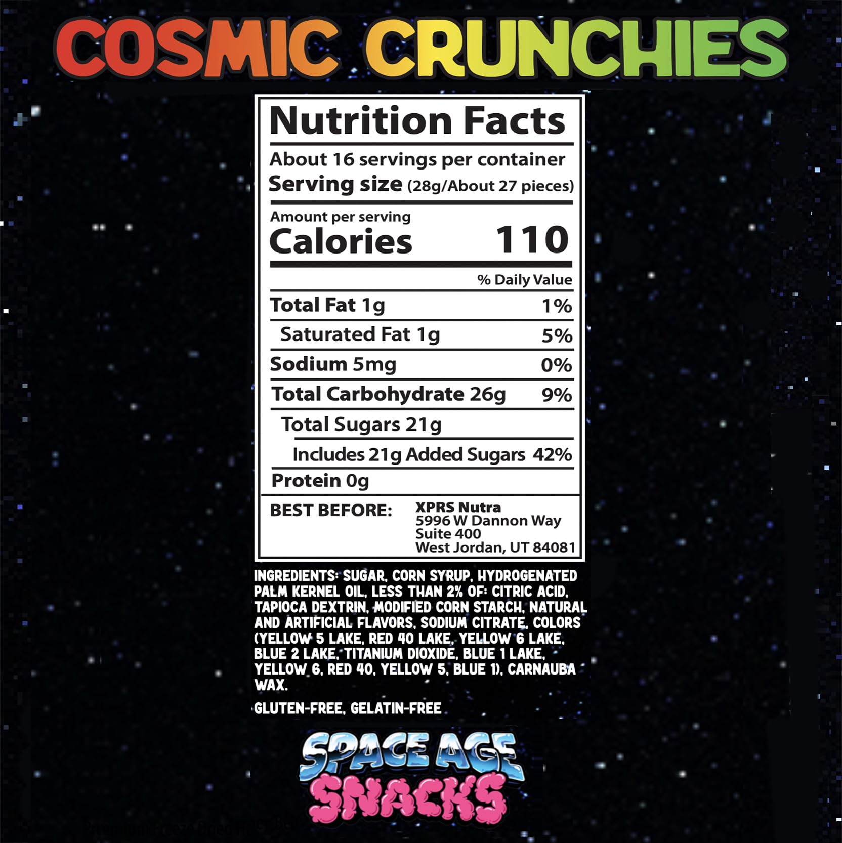 Space Age Snacks Premium Freeze Dried Candy - 1 Pound Cosmic Crunchies | Sweet Freeze Dried Treats for Kids & Adults | Perfect for Parties, Gifts & Space-Themed Events