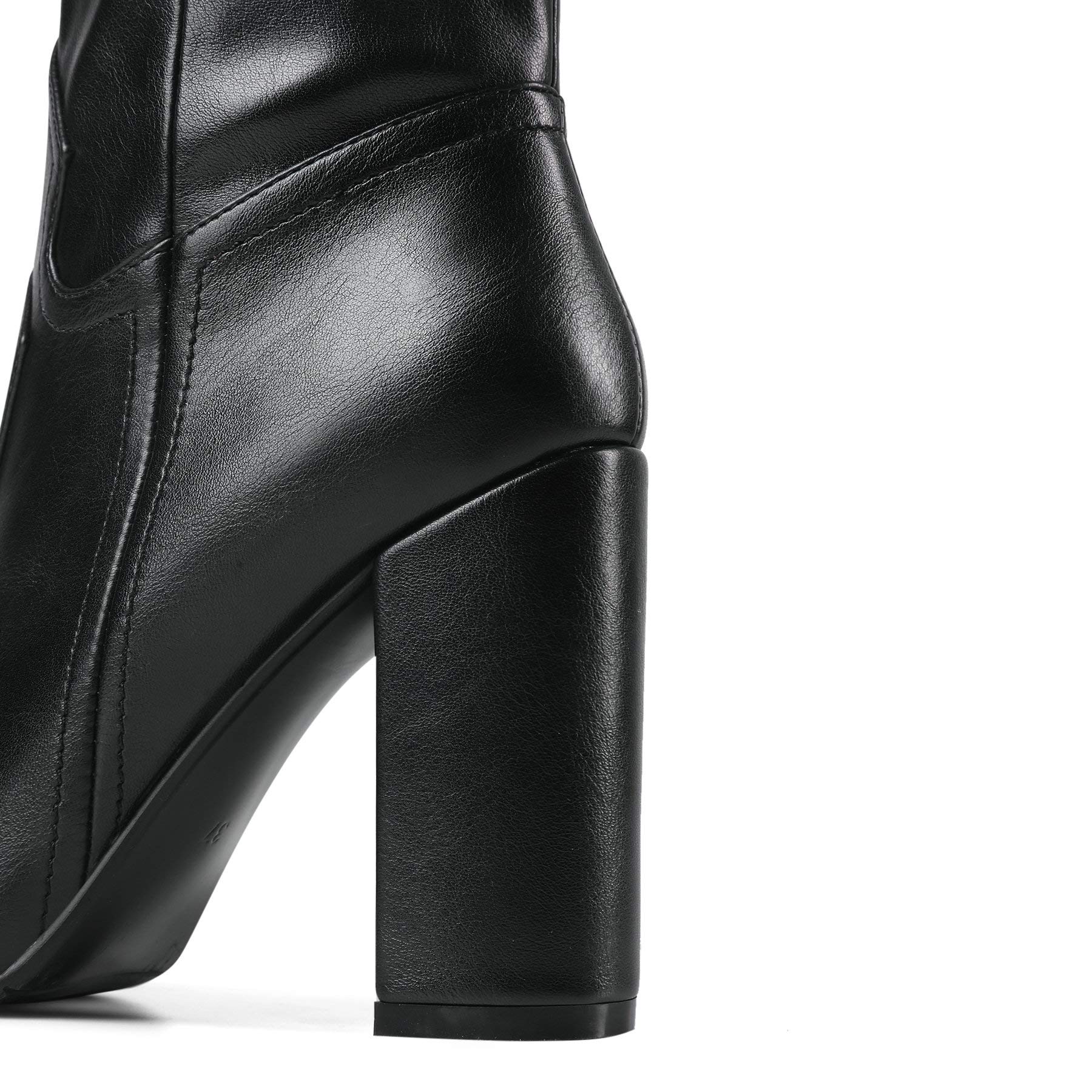 Women's Pointed Toe Cowboy Knee High Boots with Block Heel - Oil Leather Embossed Dress Boots for Western Style, Country Fashion & Night Out | Perfect for Rodeo, Concerts & Date Nights