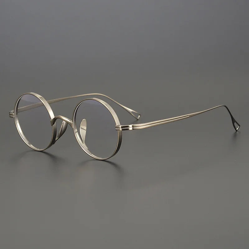 Stylish Unisex Black Titanium Round Eyeglasses Frame - Lightweight & Durable Full Rim Glasses for Men & Women - Perfect for Reading, Driving & Everyday Wear