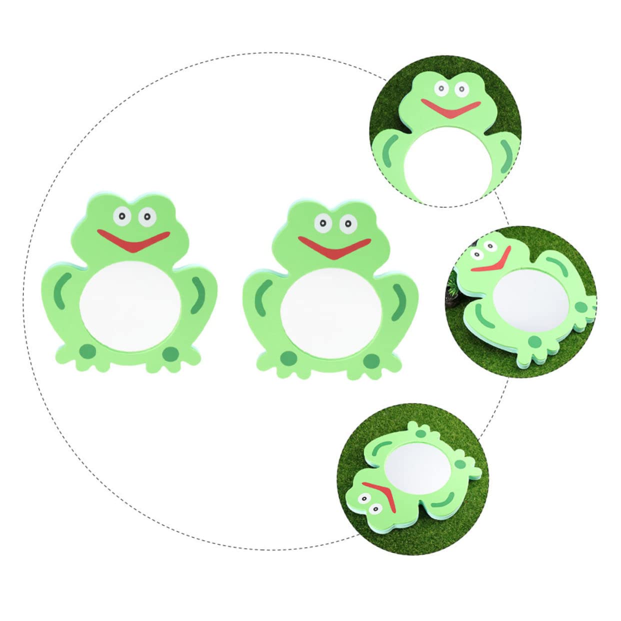 2 Pack Frog Bath Mirror Toys - Fun Travel Bathtub Toys for Kids, Portable Bath Time Fun with Eva Green Design | Perfect for Baby Showers, Toddler Bath Time & Travel Accessories
