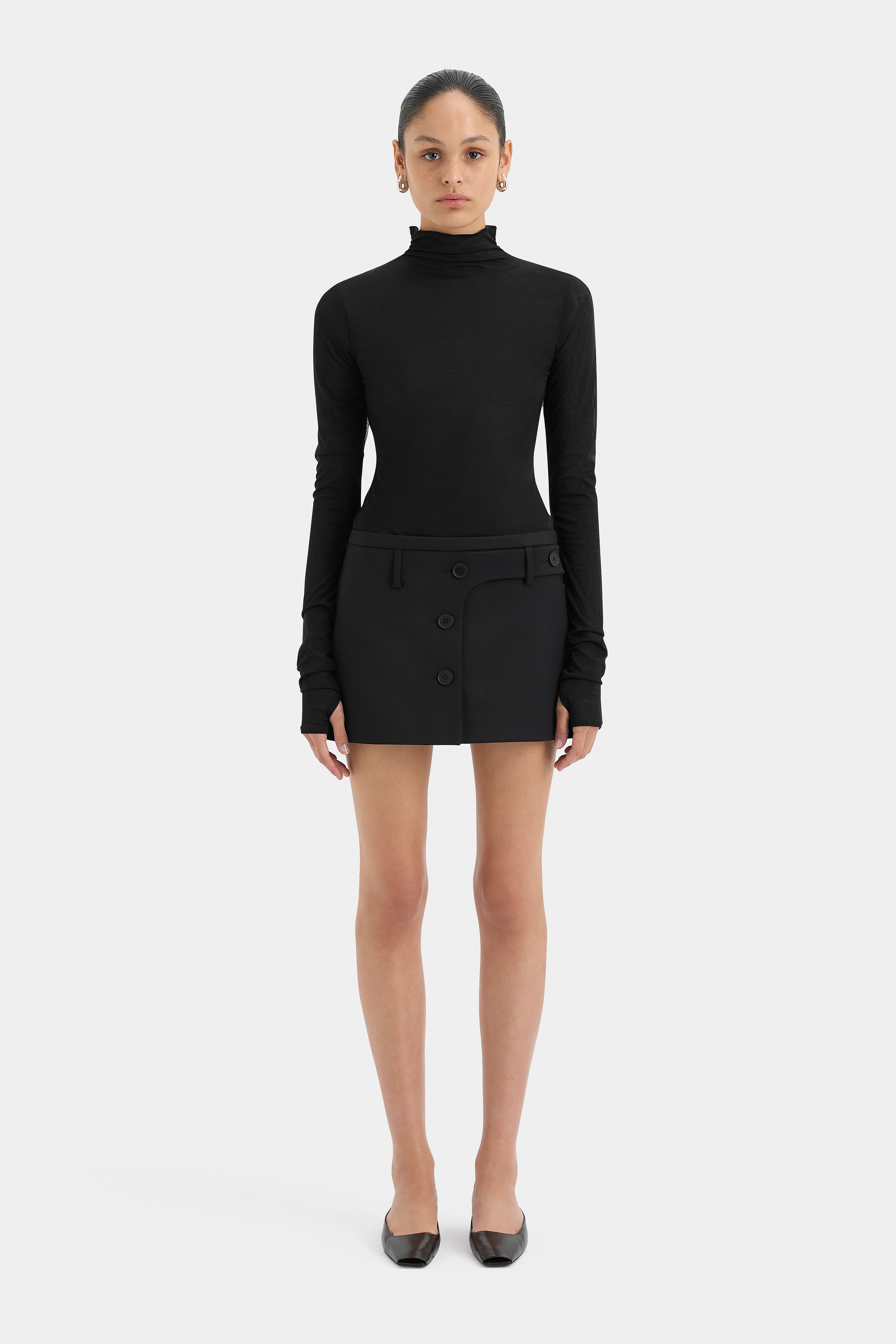 Stylish Sandrine Button Mini Skirt for Women - High Waist Denim A-Line Skirt with Front Buttons - Perfect for Casual Outfits, Date Nights & Summer Fashion