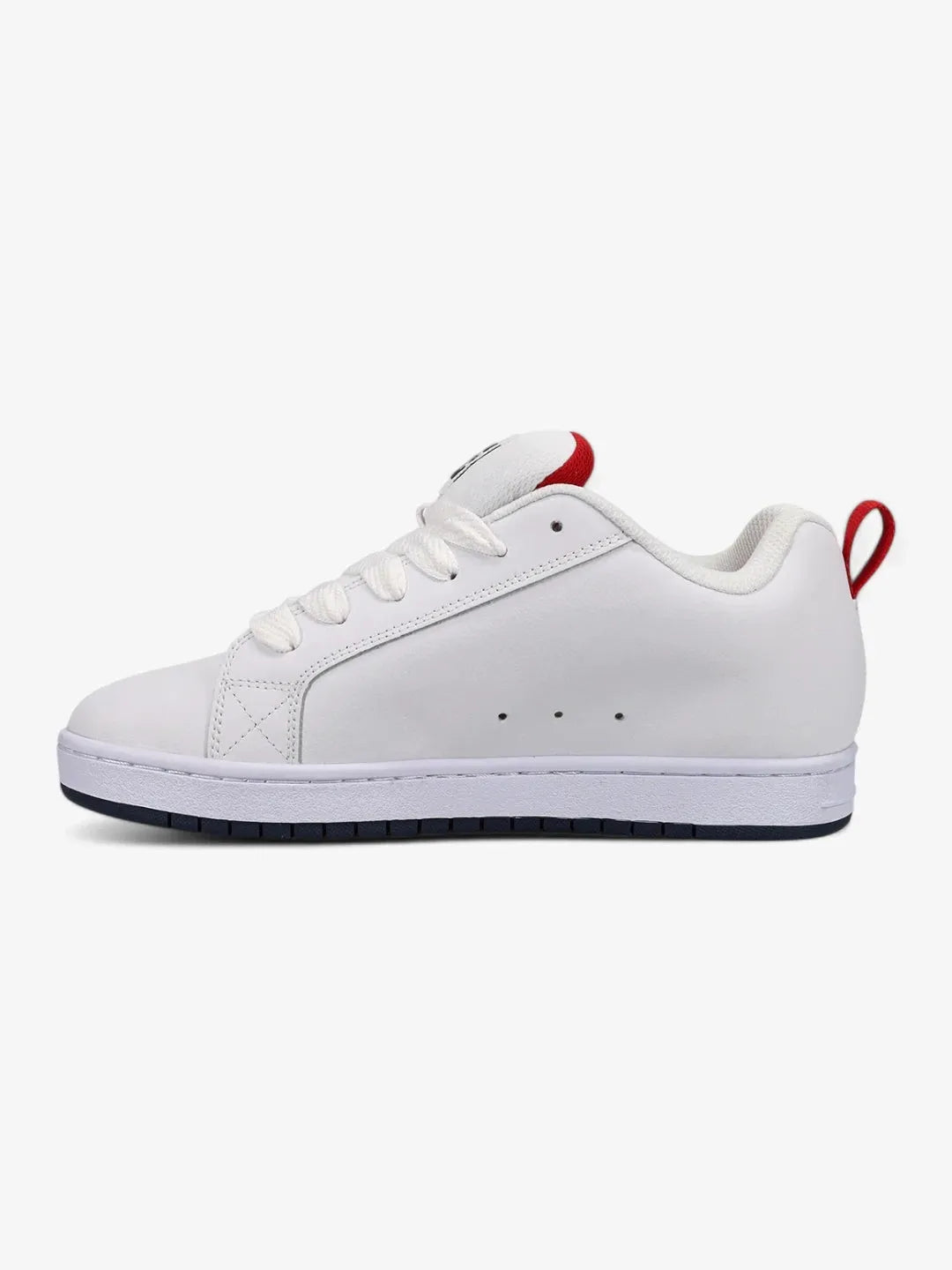 DC Court Graffik Skate Shoes for Men - White, Red & Blue - Lightweight & Durable Sneakers for Skateboarding, Streetwear & Casual Wear