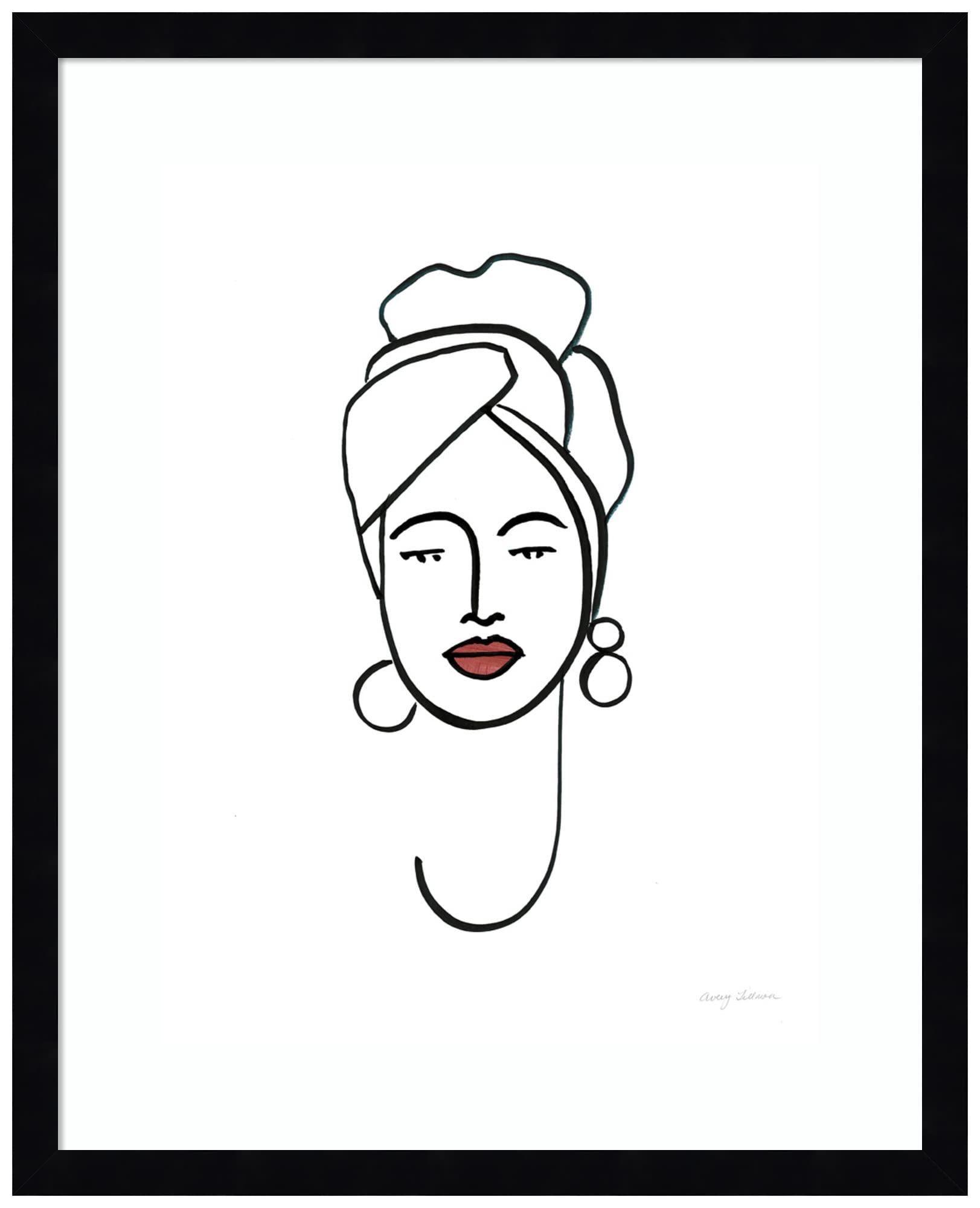 Amanti Art Framed Wall Art Print - 21x17 Beauty II Coral Lips by Avery Tillmon | Modern Contemporary People Wall Decor | Small Poster Painting for Living Room, Bedroom, Bathroom & Kitchen | Perfect for Home, Office & Gift Giving