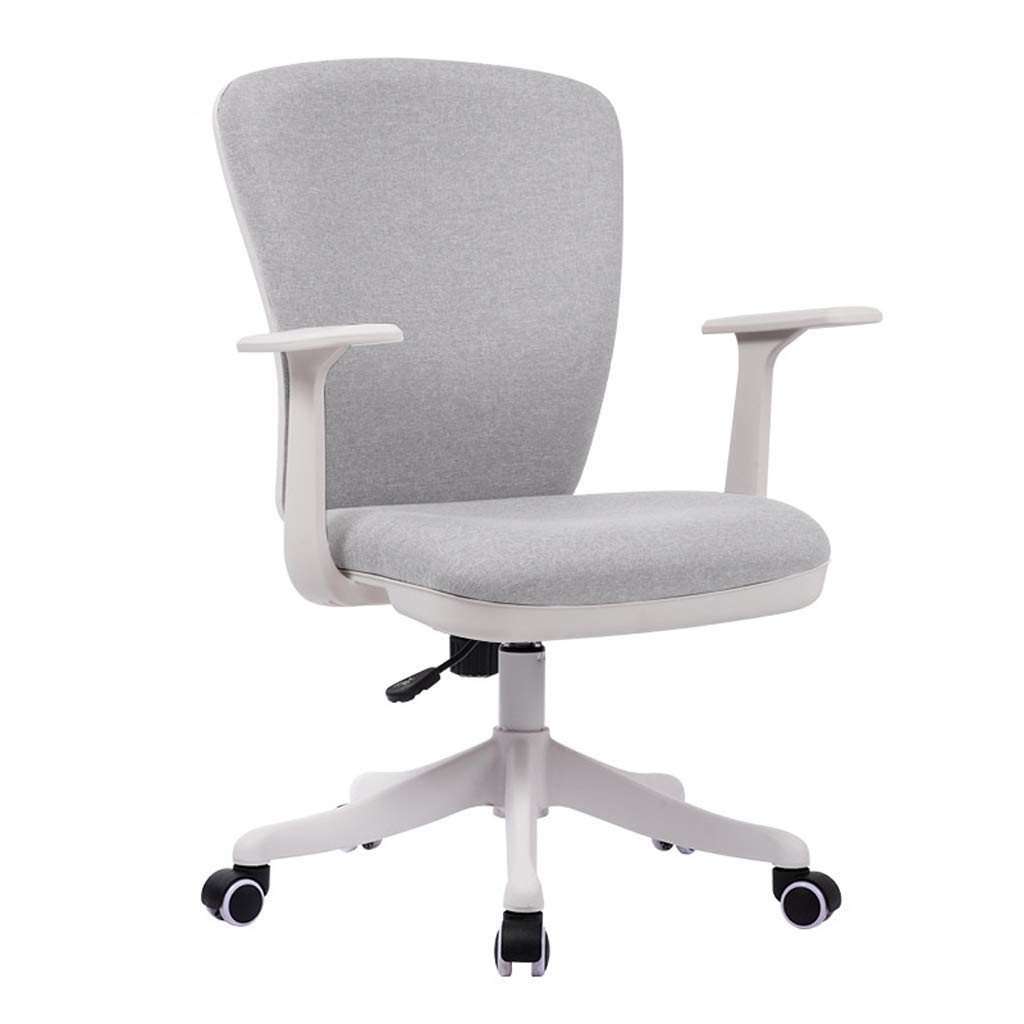 LRXG Ergonomic Office Chair with 3D Thick Cushion - Adjustable Swivel Computer Desk Chair for Home & Office - Light Grey Fabric Task Chair for Long Hours Sitting Comfort
