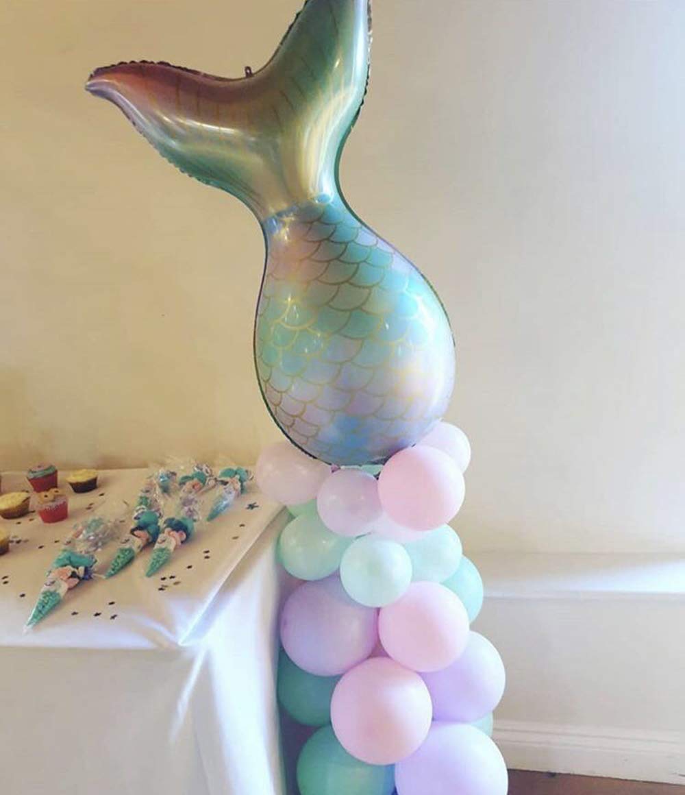 7pcs Mermaid Balloons Number 6 - 1st 2nd 3rd Birthday Party Decorations for Girls, Mermaid Tail Themed Party Supplies - Perfect for Birthday Celebrations, Baby Showers & Themed Events